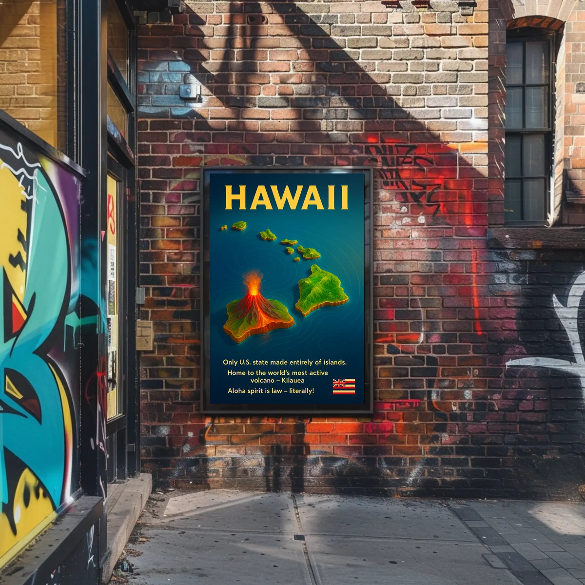 Hawaii Islands Volcano Infographic Poster: Vibrant & Educational