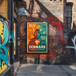 Denmark Travel Adventure Vintage Danish Exploration Travel Poster PosterGoat