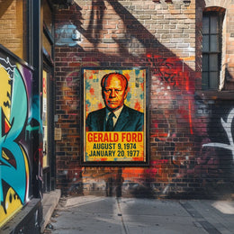 Gerald Ford 38th President of the United States Street Art Mashup Poster