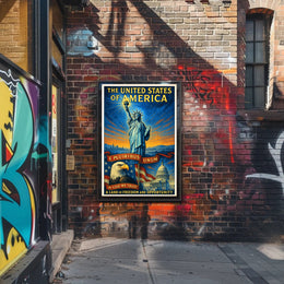 The United States of America Land of Freedom and Opportunity Poster PosterGoat