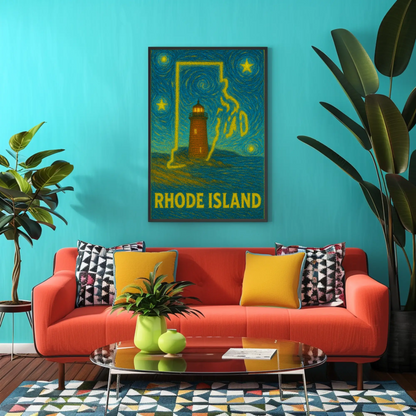 Rhode Island Starry Night Poster