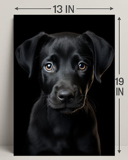 Portrait Of A Black Labrador Puppy Poster PosterGoat
