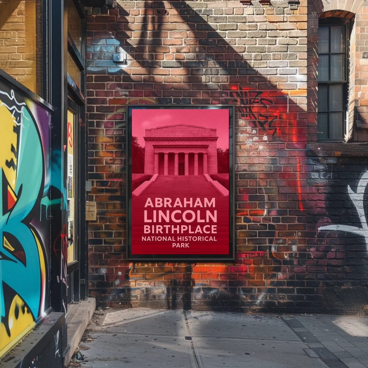 Abraham Lincoln Birthplace Vintage Scenic Heritage Poster