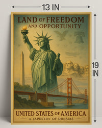 Land of Freedom and Opportunity Poster PosterGoat