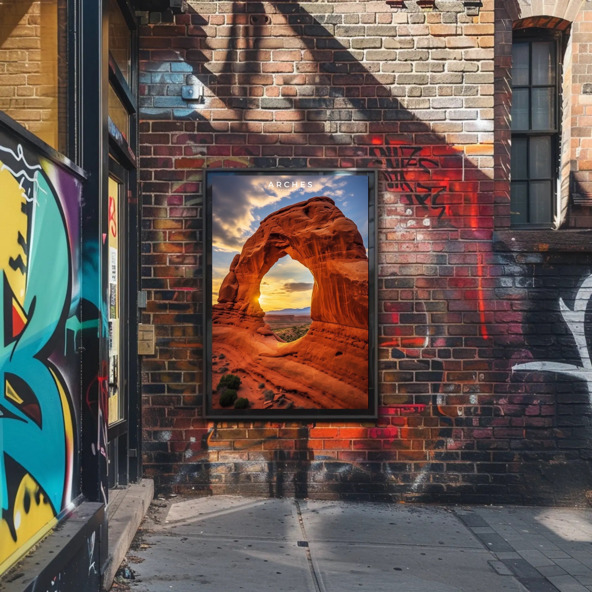 Arches National Park Sunset Poster Travel Wall Art