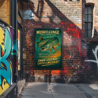 Muskellunge Adventure Vintage Fishing Poster for Anglers
