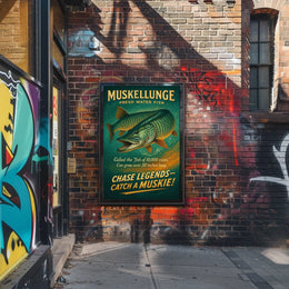 Muskellunge Adventure Vintage Fishing Poster for Anglers
