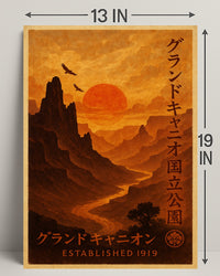 Vintage Grand Canyon Sunrise Travel Poster