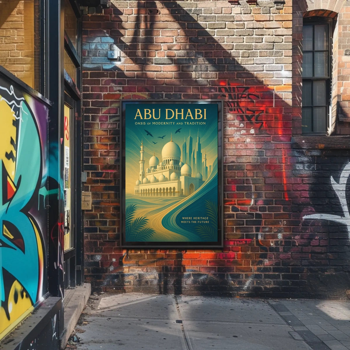 Abu Dhabi Harmony Tradition Meets Modernity Urban or Cityscape Poster