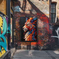 Vibrant Lion Art Poster