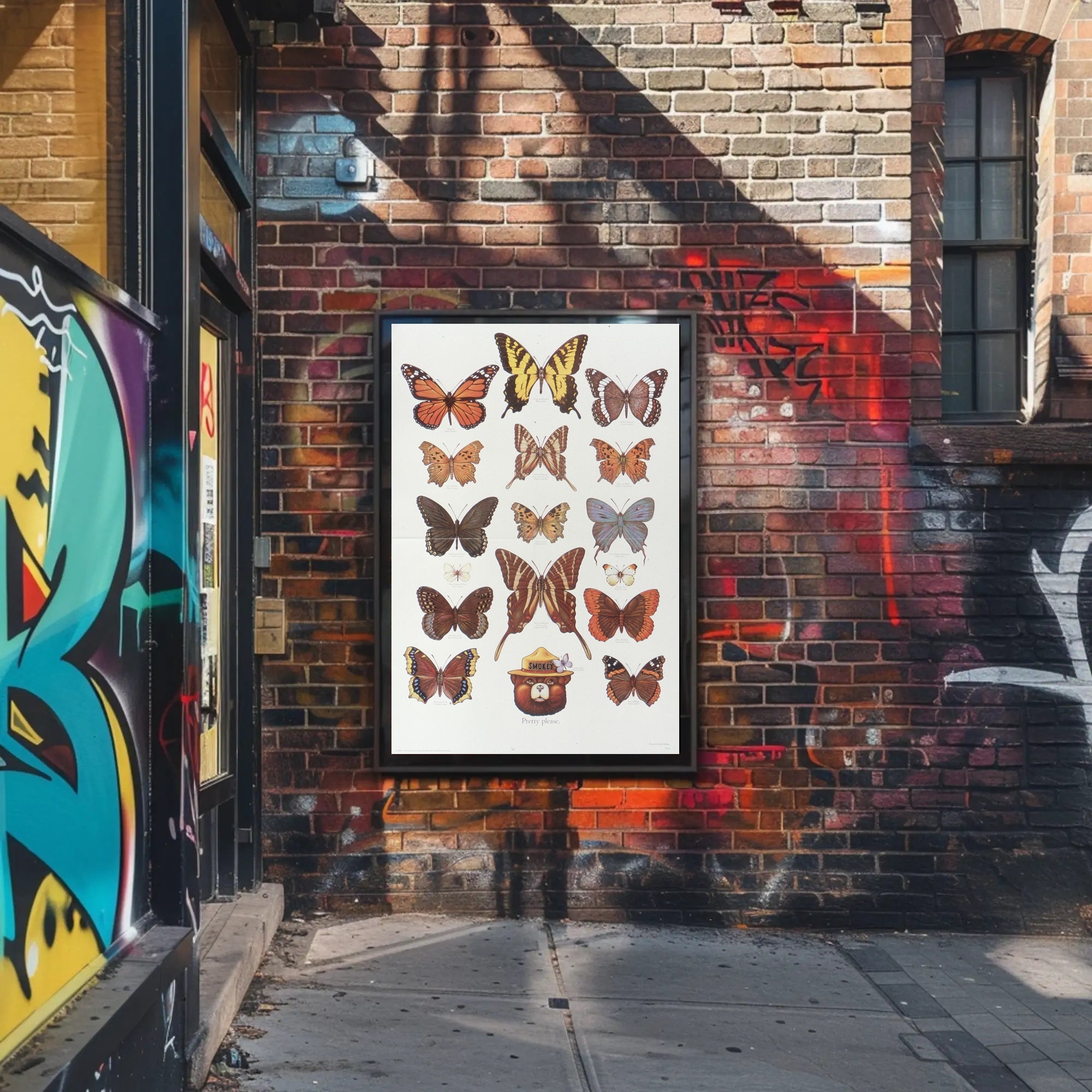 Butterfly Collection and Smokey Bear Poster PosterGoat
