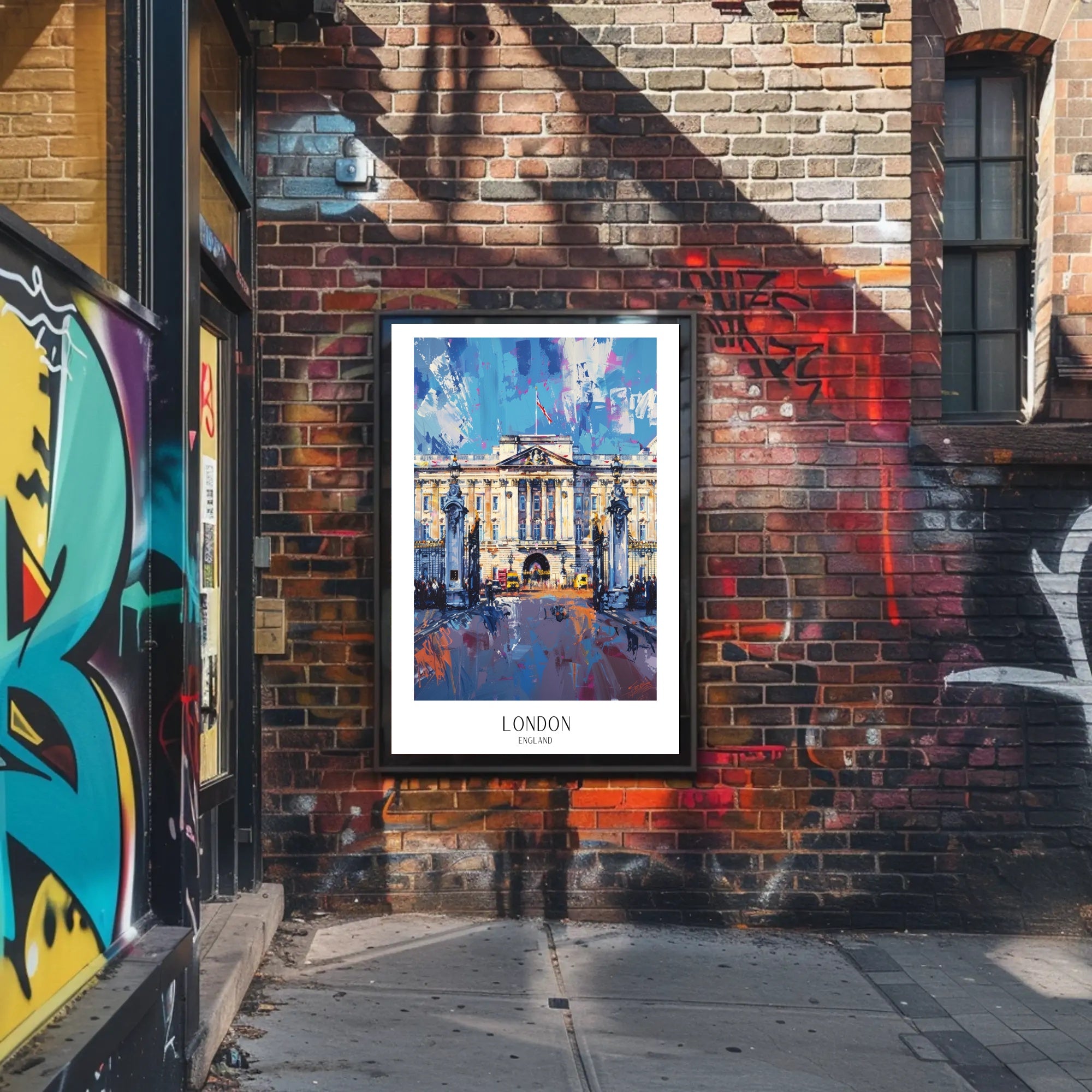 Buckingham Palace Urban Vibrancy Art Poster PosterGoat