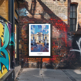 Buckingham Palace Urban Vibrancy Art Poster PosterGoat