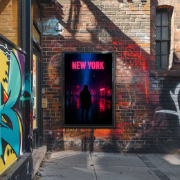 Neon Nights In New York Poster