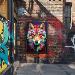 Geometric Wolf Art Poster PosterGoat