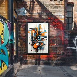 Geometric Energy Burst Modern Abstract Artistic Poster