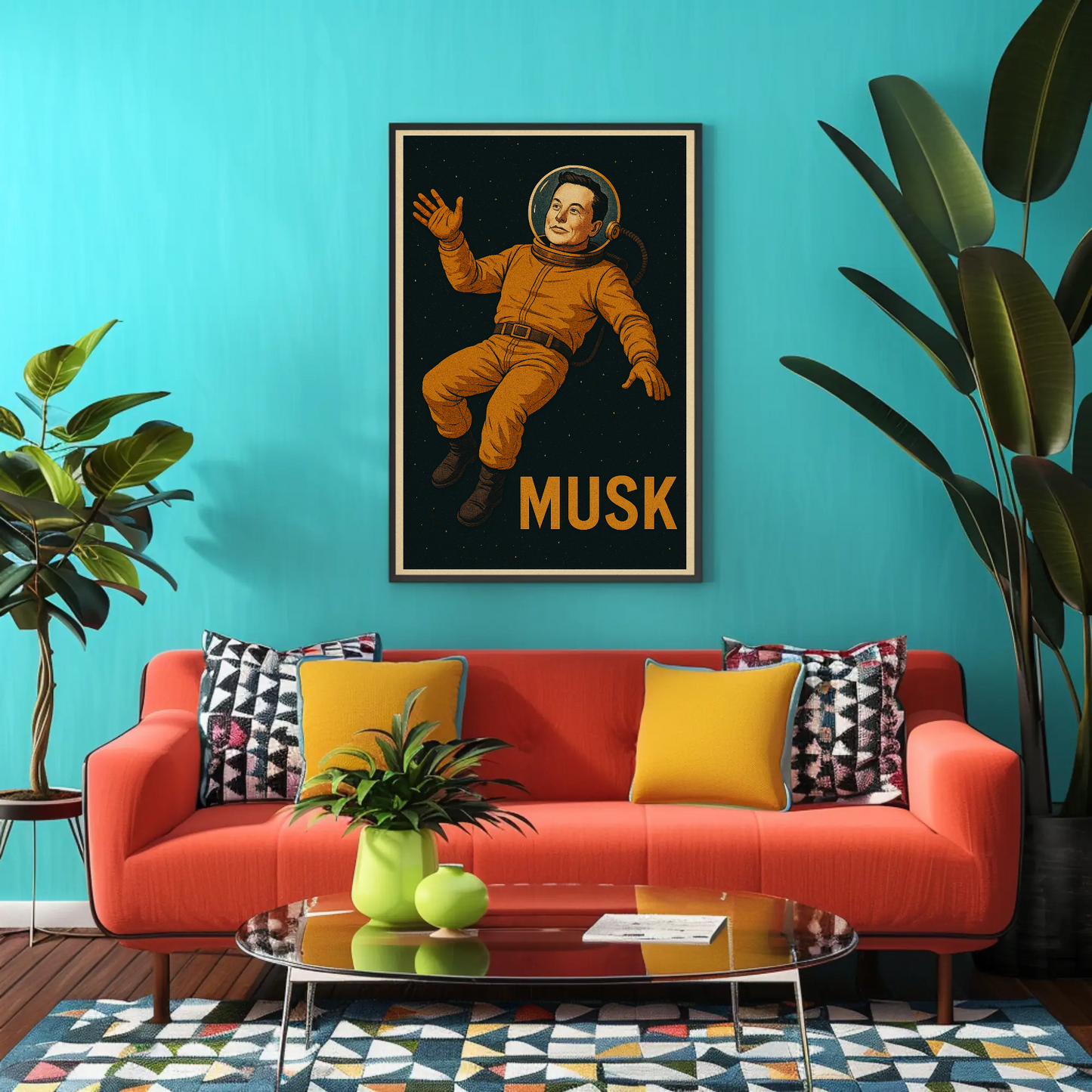 Elon Musk Astronaut Space Poster