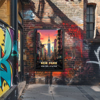 Empire State Building Sunset Poster Modern Wall Art