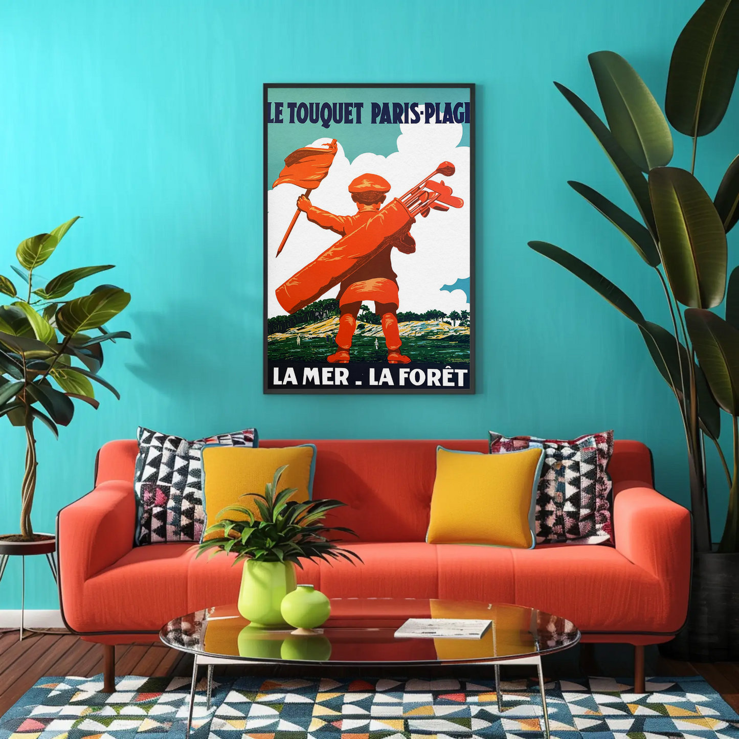 Le Touquet Paris Plage Golf Scene Vintage Travel Poster