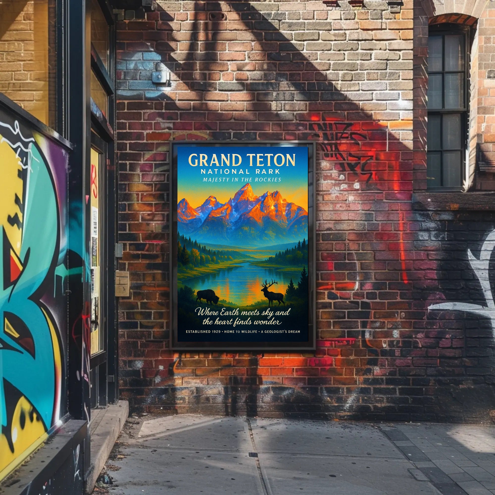 Majesty in the Rockies Grand Teton National Park Poster PosterGoat