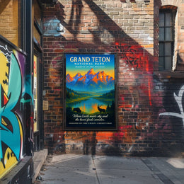 Majesty in the Rockies Grand Teton National Park Poster PosterGoat