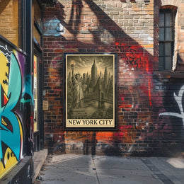 Iconic New York City Poster Vintage Skyline Art for Home