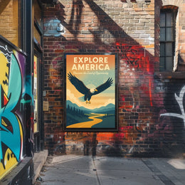 Explore America Discover The Land Of Poster