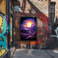 Serene Sunset Countryside Landscape Art Poster Print