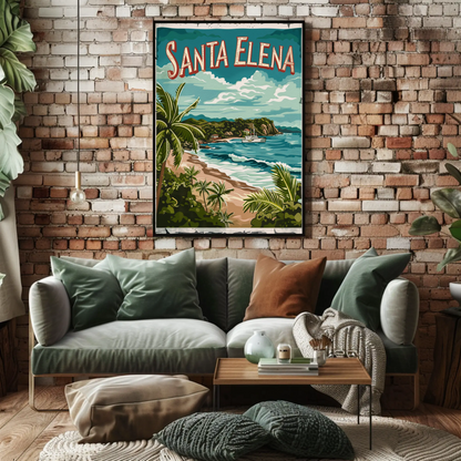 Santa Elena Mexico Beach Paradise Travel Poster