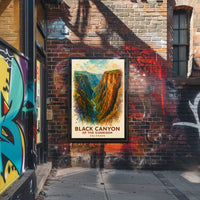 Black Canyon Colorado Scenic Watercolor Art Poster