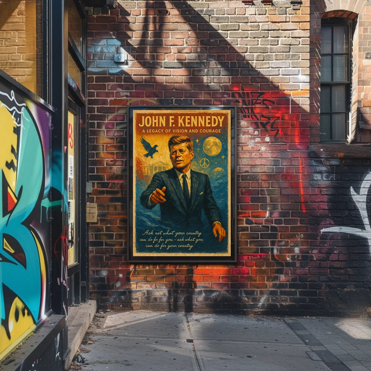 Visionary Leader Vintage Patriotic Art Poster Print