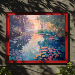 Serene Impressionistic Landscape Poster: Tranquil Water Scene