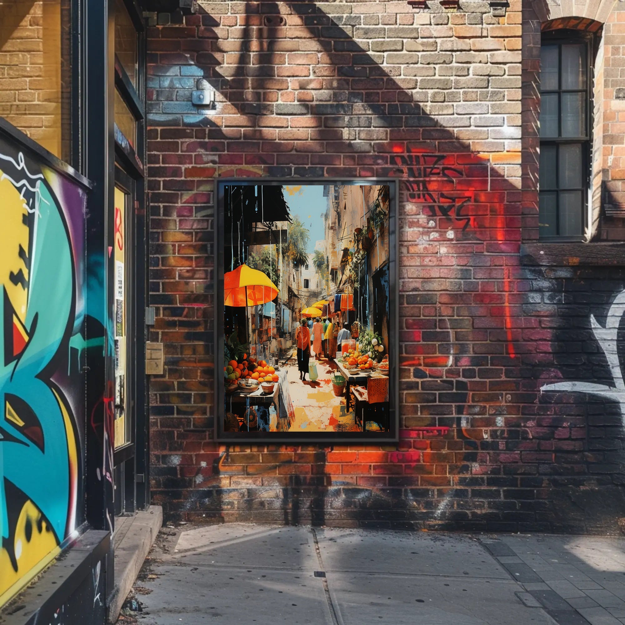 Vibrant Market Street Poster