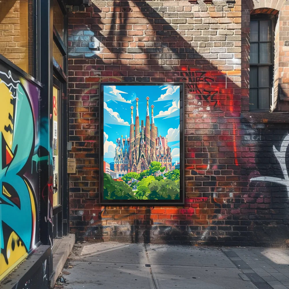 Sagrada Família Vibrant Barcelona Art Poster Print