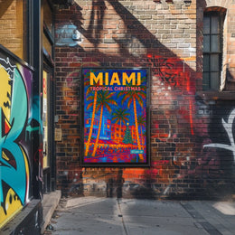 Miami Tropical Christmas Poster