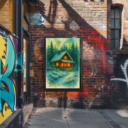 Cozy Winter Cabin Poster