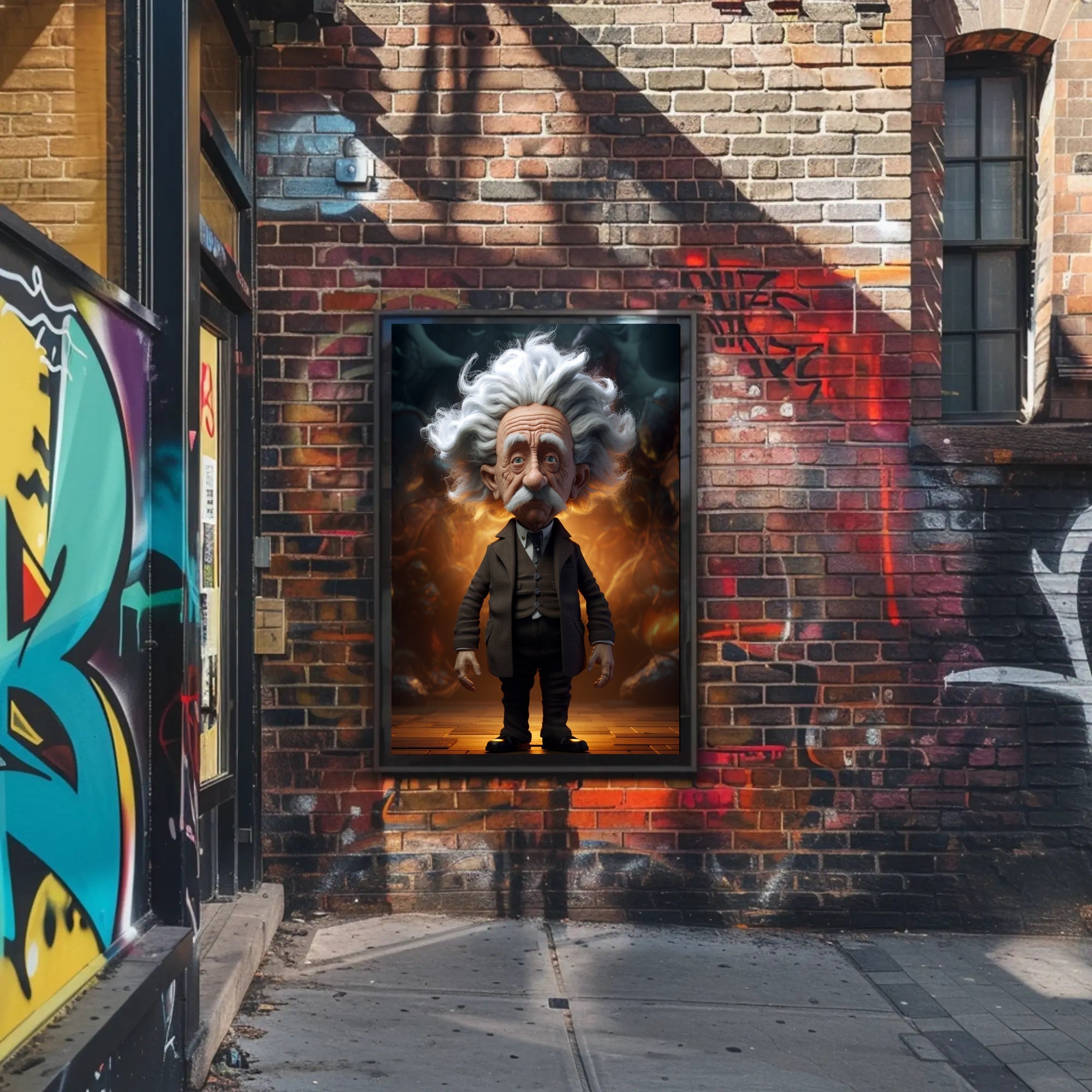 Exaggerated Scientific Genius in Fantasy World - Pop Culture Poster