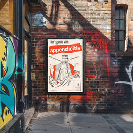 Appendicitis Health Warning Vintage Public Health Campaign Poster PosterGoat