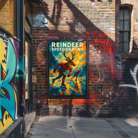 Reindeer Speed Skating Poster