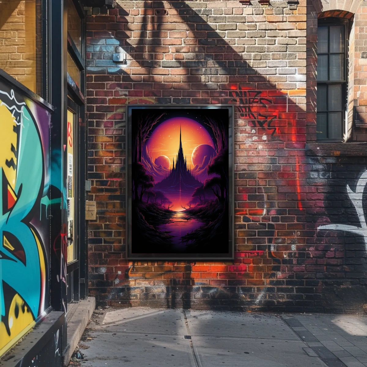 Epic Fantasy Castle in Surreal Cosmic Landscape