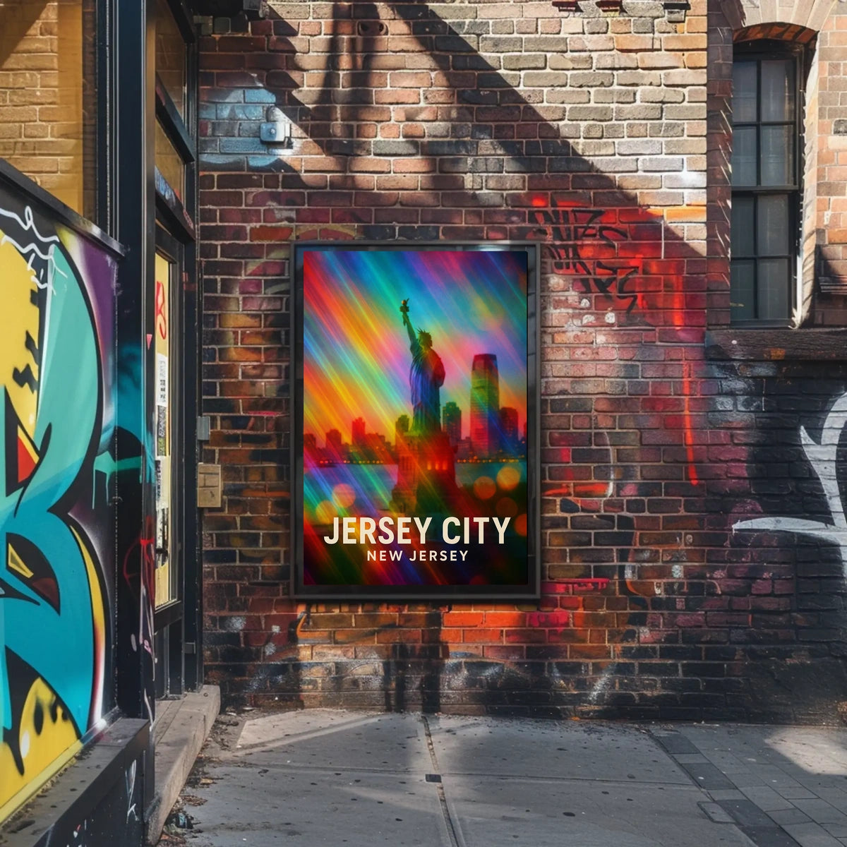 Jersey City Harbor Skyline Urban Realism Collector Poster