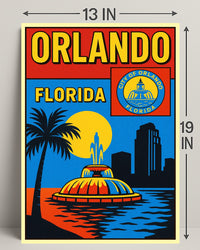 Orlando, Florida Vibrant Cityscape Poster PosterGoat