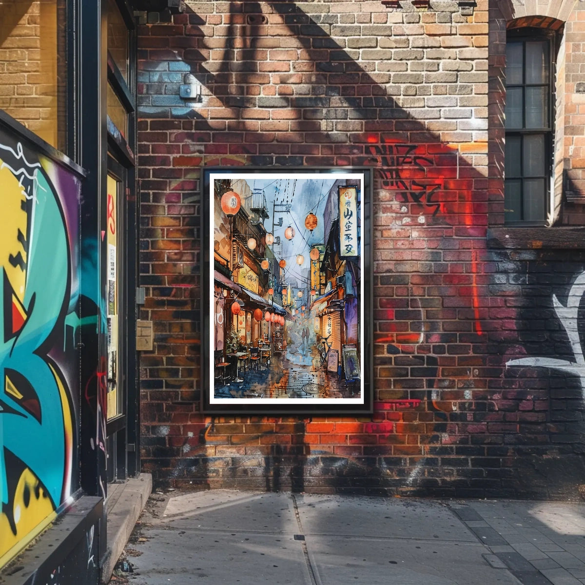 Lantern-Lit Alleyway Poster