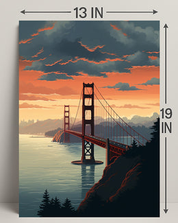 Golden Gate At Dusk Poster