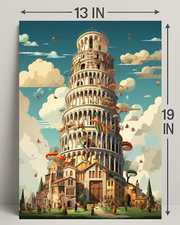 The Whimsical Tower Of Pisa Poster PosterGoat