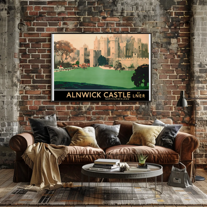 Alnwick Castle - It's Quicker by Rail Poster