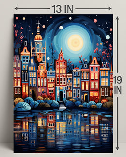 Enchanted Cityscape At Night Poster
