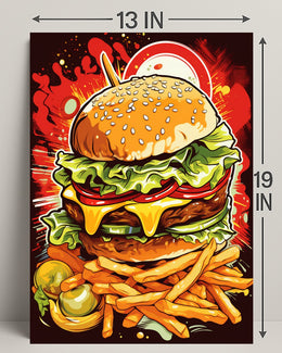 Burger Explosion Poster PosterGoat