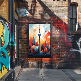 Vibrant Toronto Skyline Abstract Art Print - Abstract, Artistic Poster