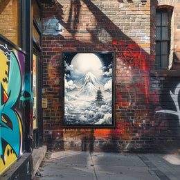 Majestic Moonlit Mount Fuji Japanese Heritage Poster